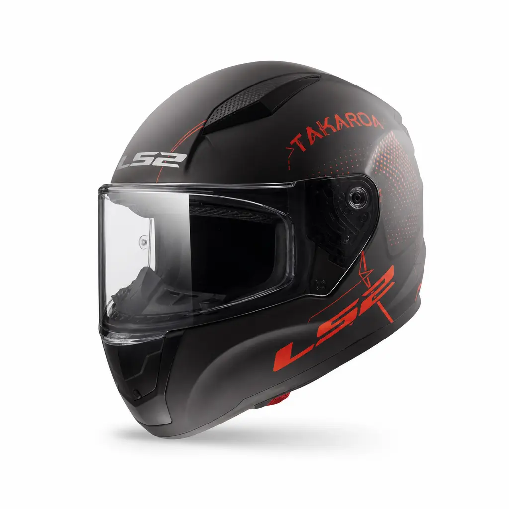 LS2 RAPID-2 M BEDEN TAKAROA MAT SİYAH-KIRMIZI KASK