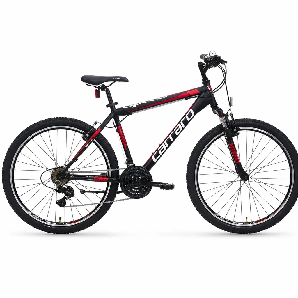 24 CARRARO SPEED 240 BİSİKLET 21V VB FREN MAT. SİYAH KIRMIZI