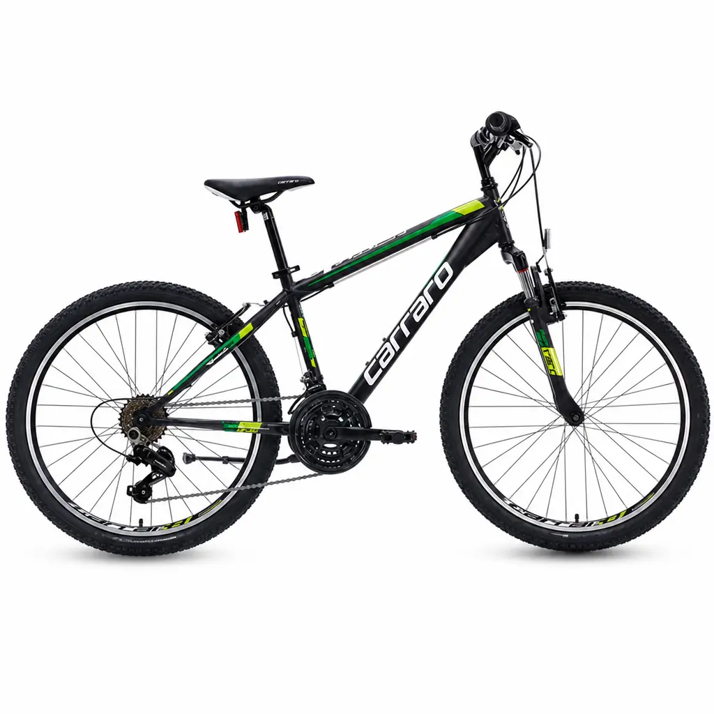 26 CARRARO SPEED 240 BİSİKLET 21V VB FREN MAT SİYAH YEŞİL