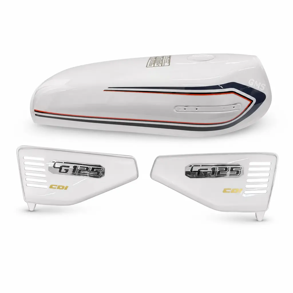 BENZİN DEPO KESİK + YAN KAPAK SET BEYAZ CG125