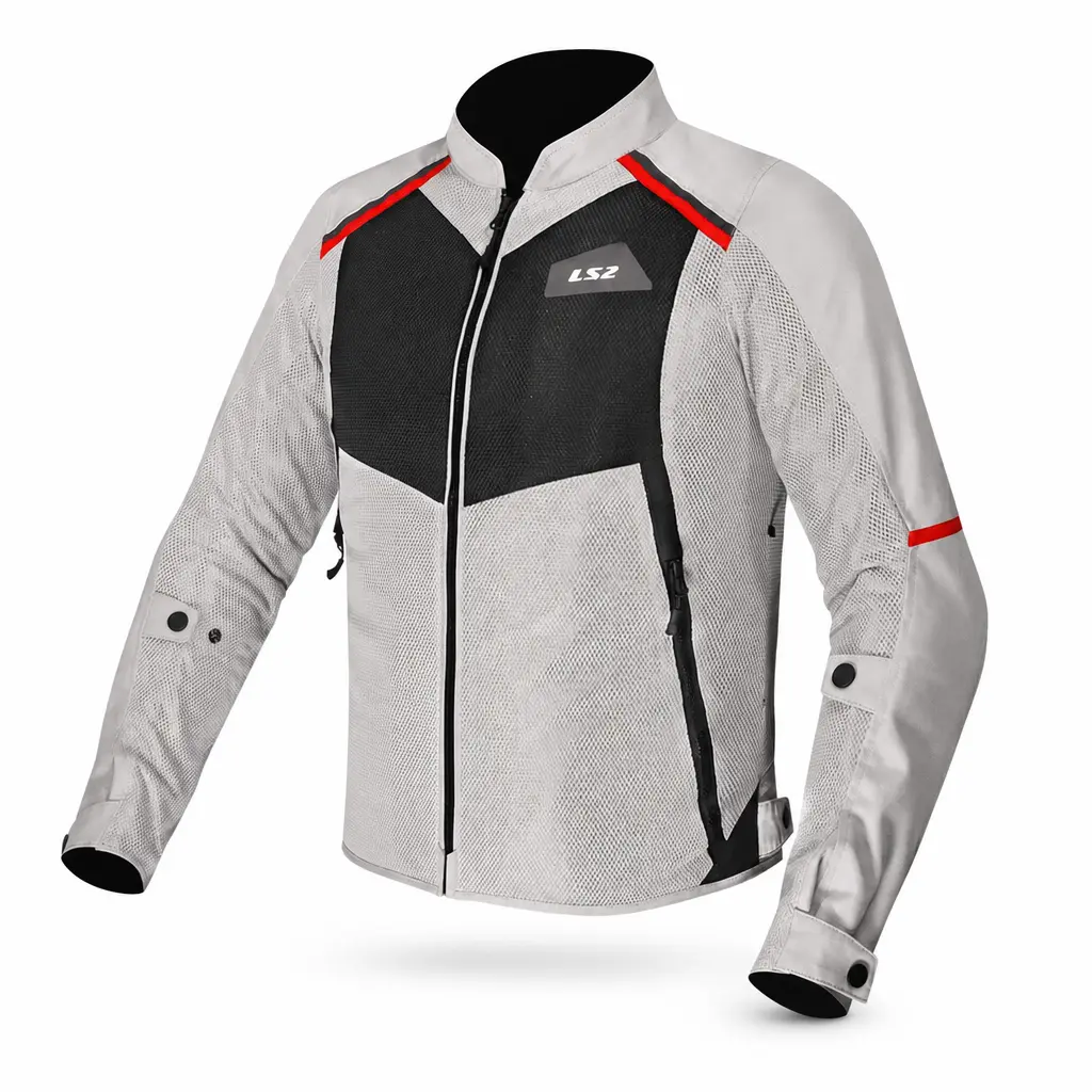 LS2 BREEZE MONT XL GRİ-SİYAH-KIRMIZI FUL KORUMALI LS2