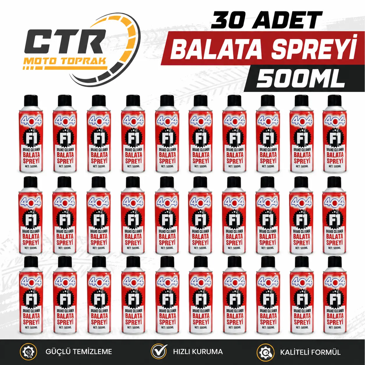 30 ADET 404 FREN BALATA VE GENEL TEMİZLEYİCİ 500ML