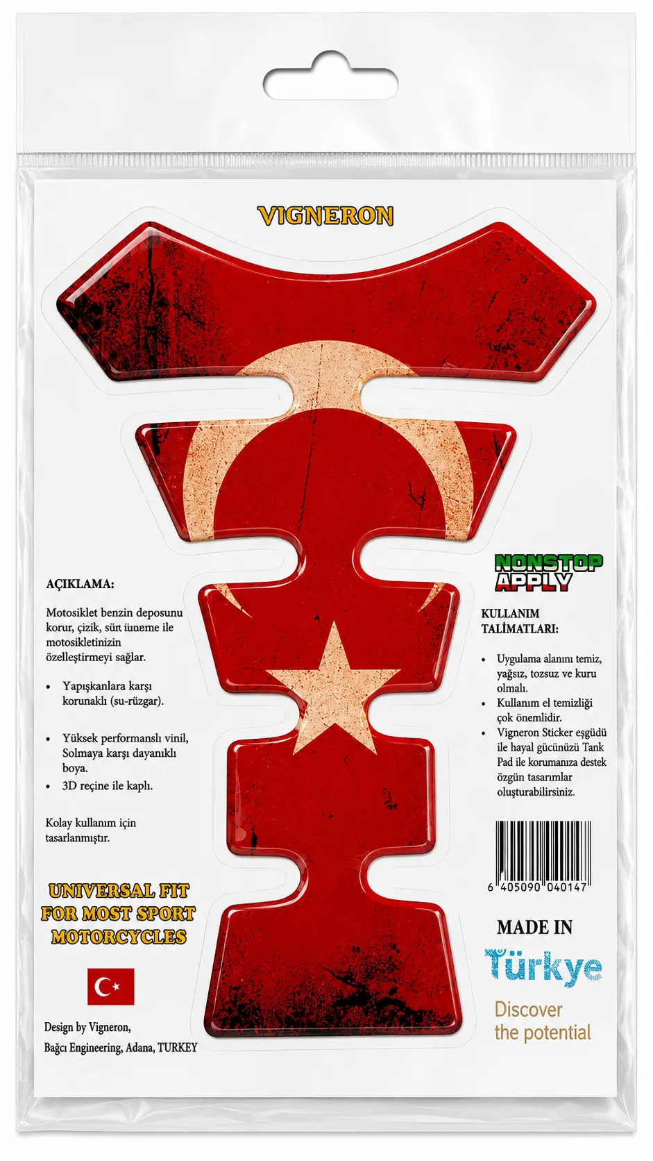 TÜRK BAYRAĞI TANK PAD ETİKET