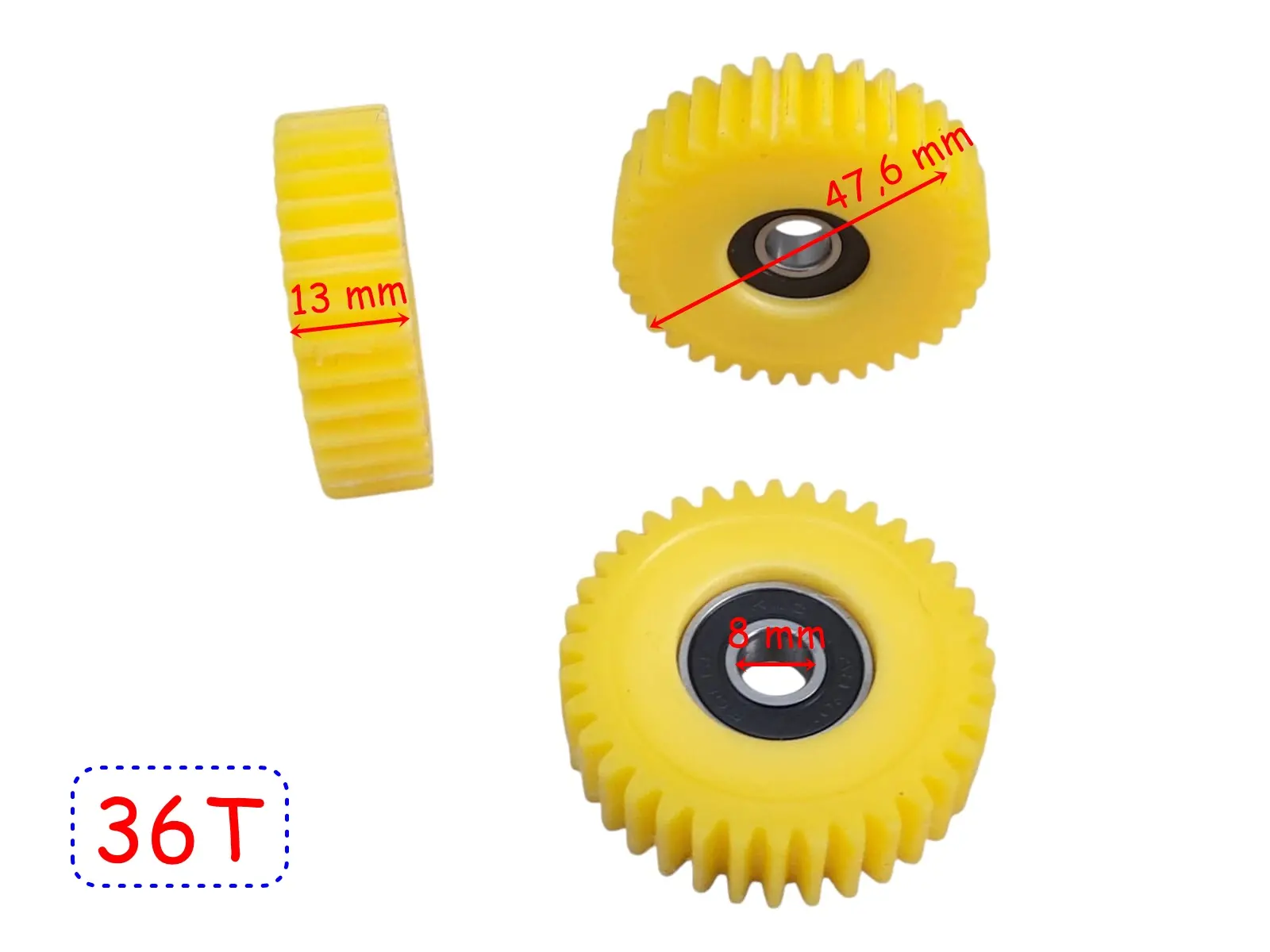 E-BİS PEDAL DESTEKLİ DİŞLİ 3 LÜ SET 36T 13mm KESTAMİT ÖM