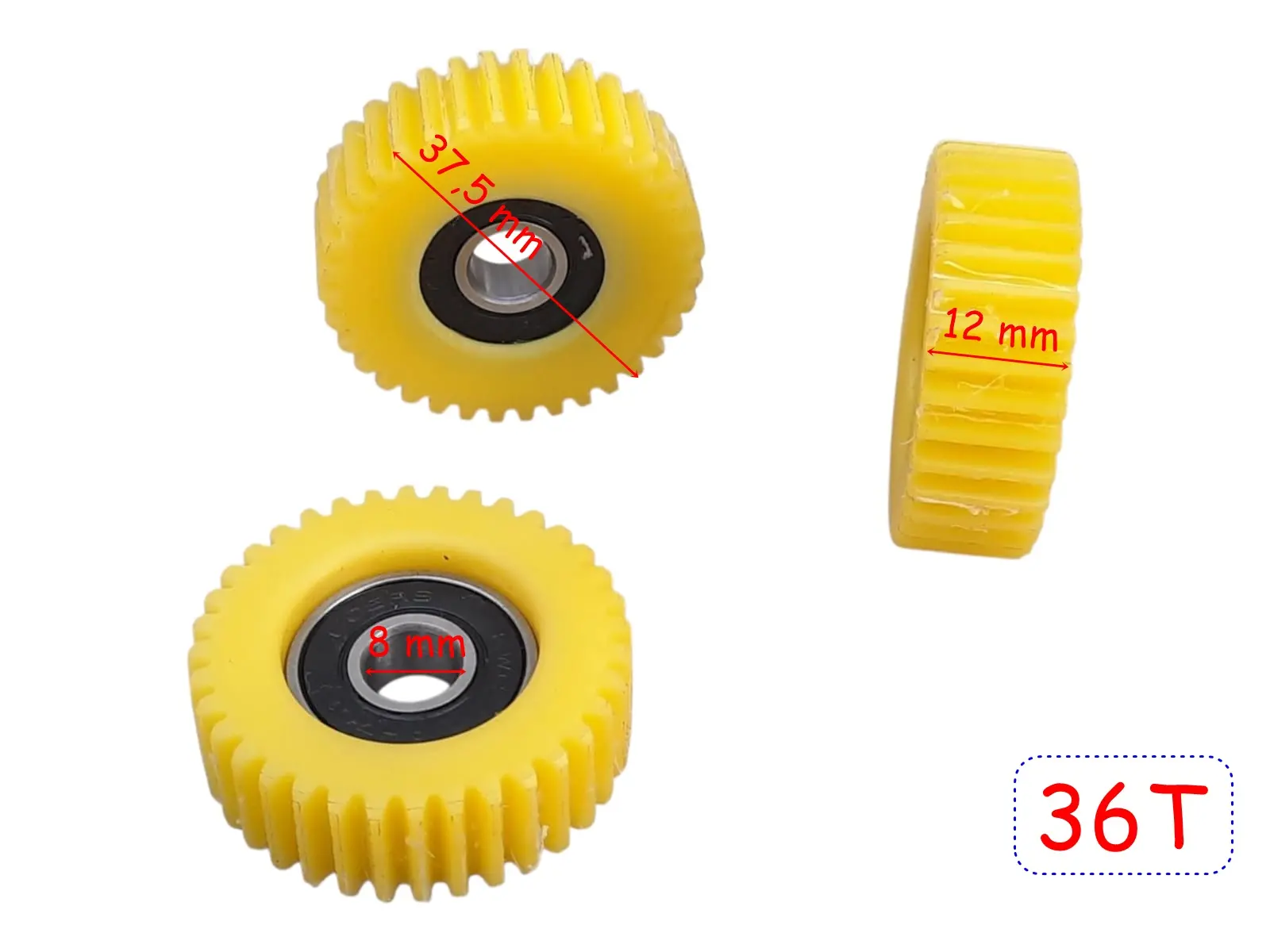 E-BİS PEDAL DESTEKLİ DİŞLİ 3 LÜ SET 36T 12 mm KESTAMİT ÖM