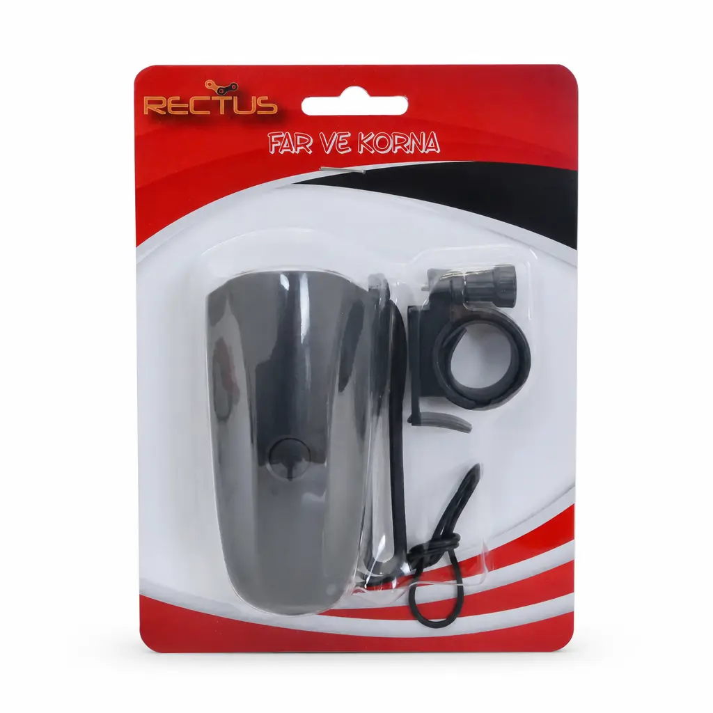 BİSİKLET KORNA - ÖN FAR [45 LUMEN] ALARM DÜĞMELİ ÇOK SESLİ [PİL DAHİL] RCTS-575J-B