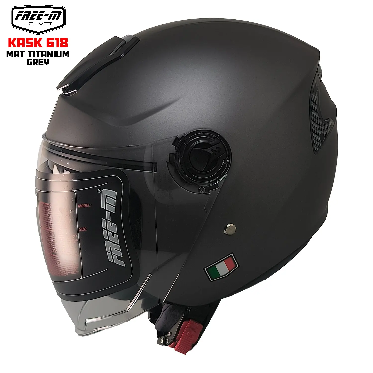 FREM NOVAX YARIM GÖZLÜKLÜ KASK L BEDEN BEYAZ VE NARDO GRİ