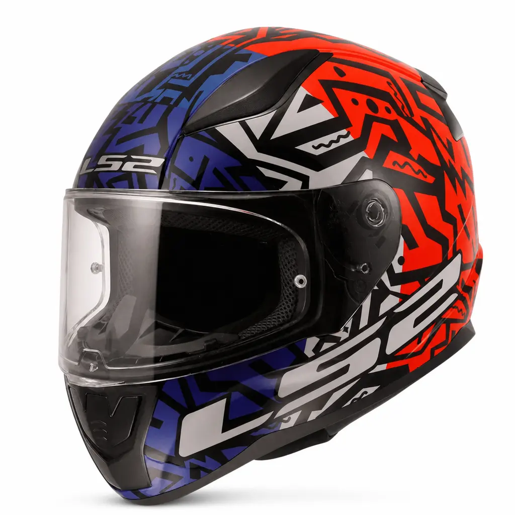 LS2 RAPID 2 L BEDEN MEMPHIS KIRMIZI-MAVİ KASK