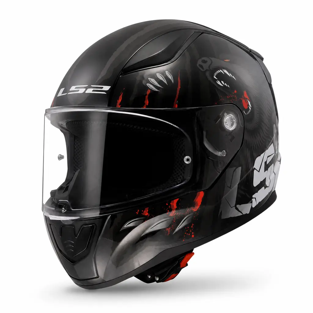 LS2 RAPID-2 L BEDEN CLAWN MAT SİYAH-GRİ-KIRMIZI KASK
