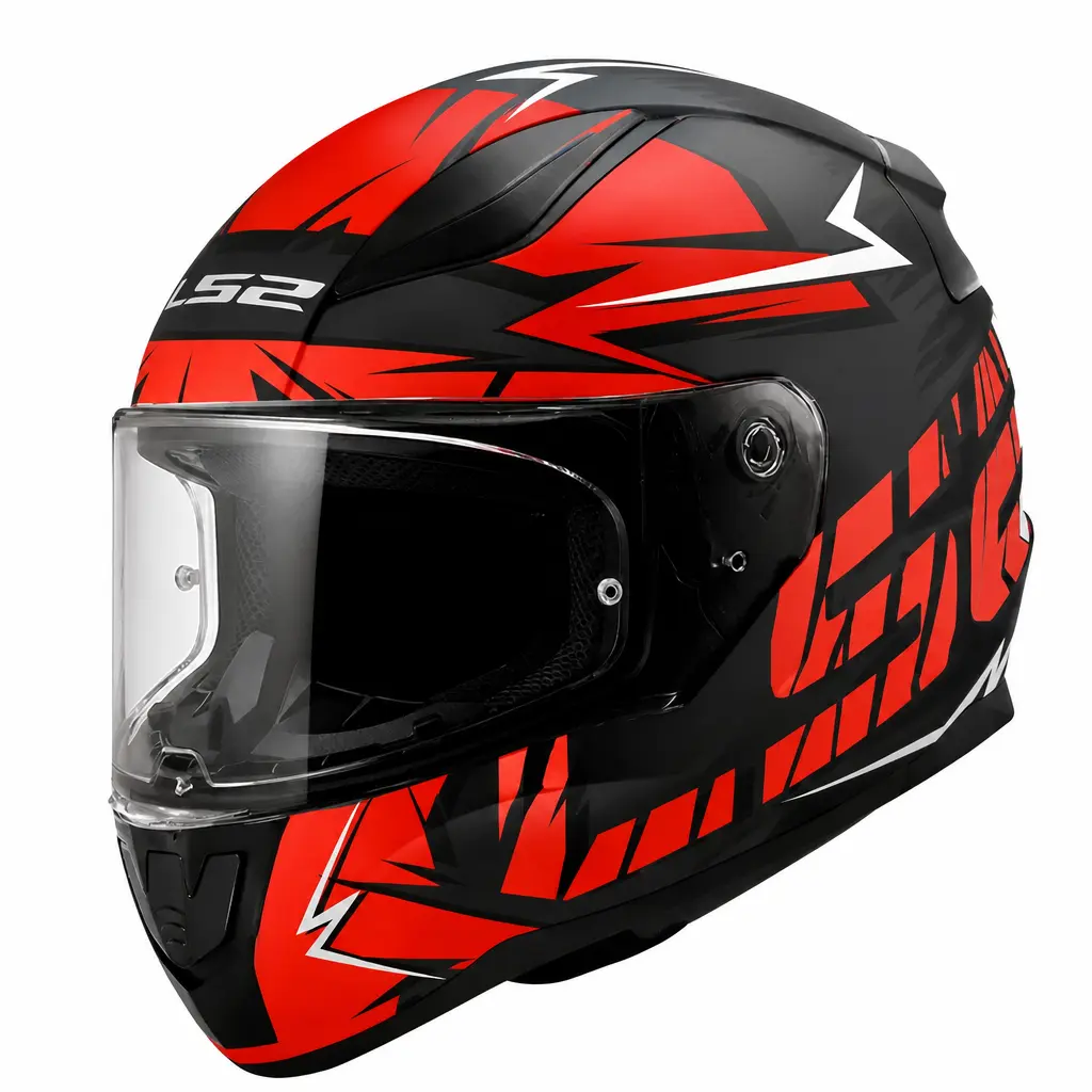 LS2 RAPID 2 XL BEDEN CROMO MAT SİYAH-KIRMIZI KASK