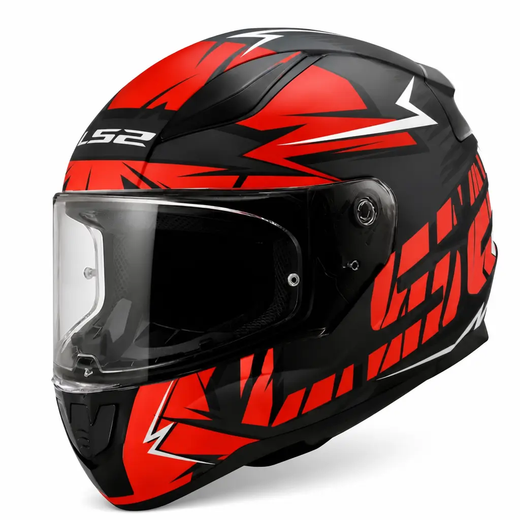 LS2 RAPID 2 L BEDEN CROMO MAT SİYAH-KIRMIZI KASK
