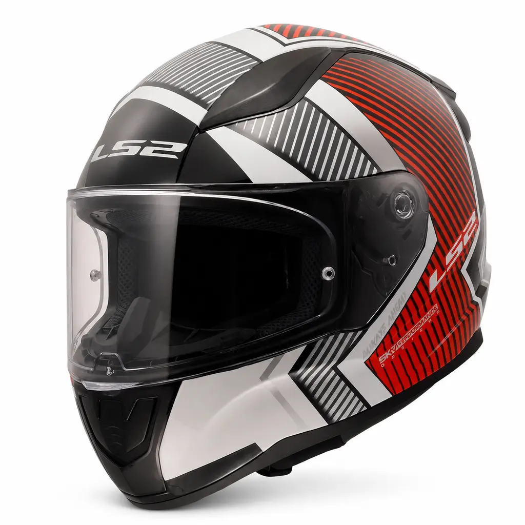 LS2 RAPID-2 XL BEDEN EXTRA BEYAZ-KIRMIZI KASK