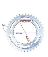 RKS R250 ARKA DİŞLİ 520-38T İÇ ÇAPI 120MM 6DELİK