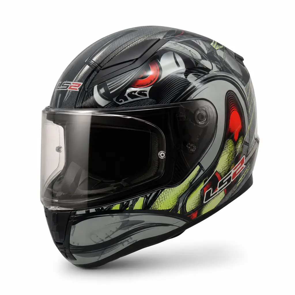 LS2 RAPID-2 XL BEDEN SPOX GRİ-KIRMIZI KASK