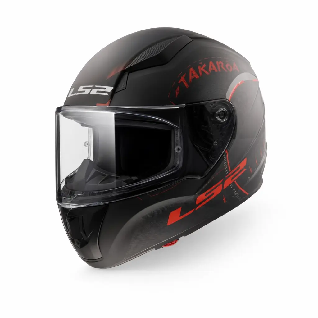 LS2 RAPID-2 XL BEDEN TAKAROA MAT SİYAH-KIRMIZI KASK