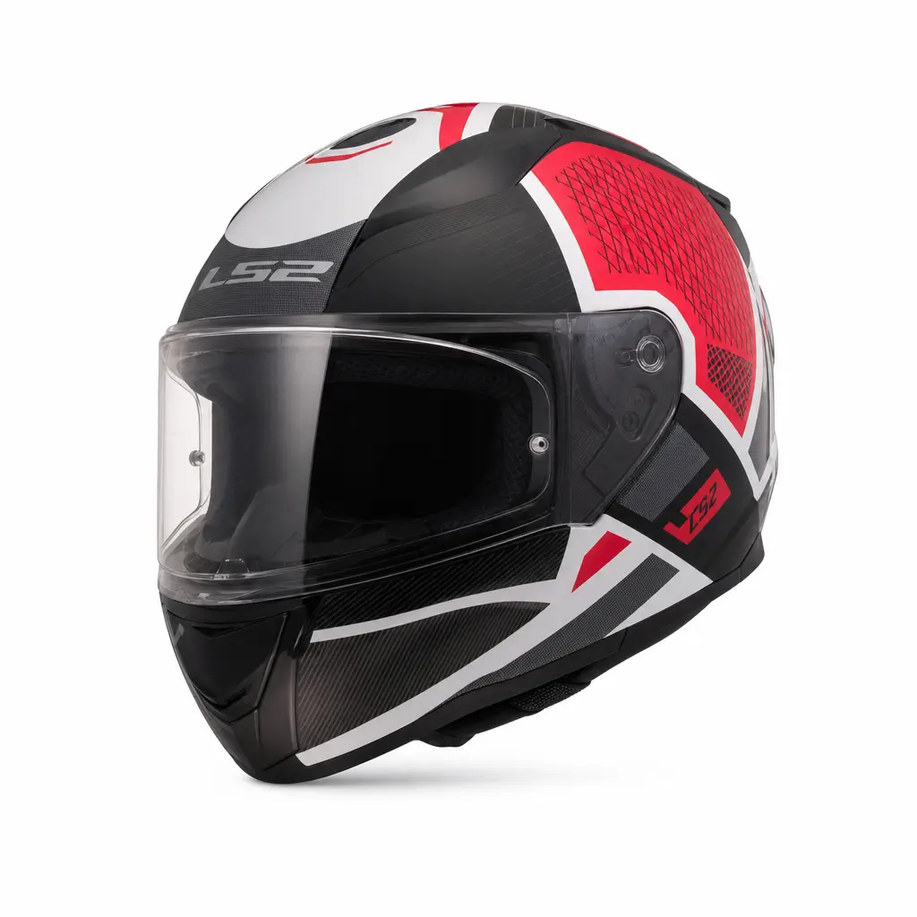 LS2 RAPID-2 XL BEDEN GRID MAT BEYAZ-KIRMIZI KASK