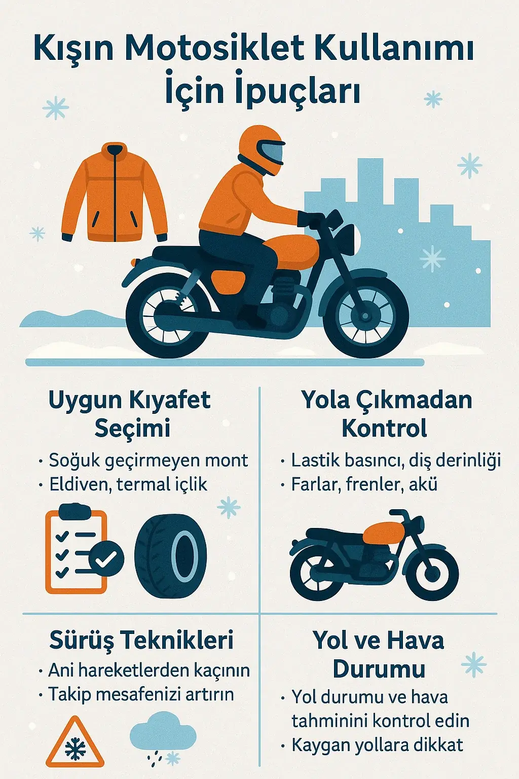 Kışın Motosiklet Kullanımı İçin İpuçları