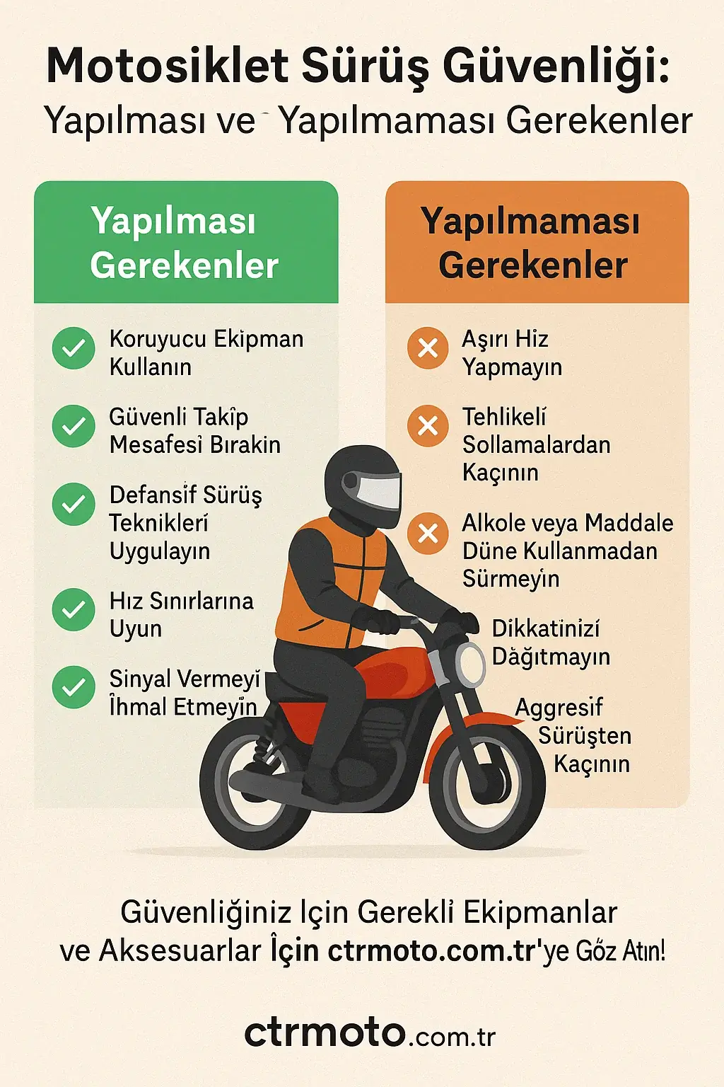 Motosiklet Sürüş Güvenliği: Yapılması ve Yapılmaması Gerekenler